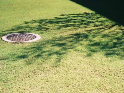trenchless sewer repair intact lawn suburban home